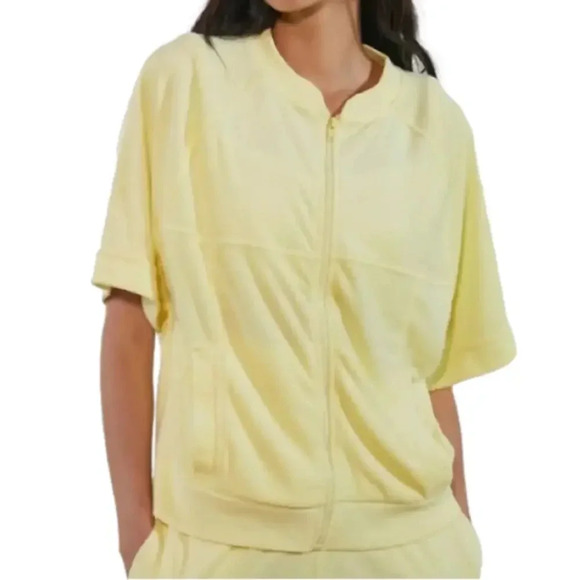 Out from Under Urban Outfitter’s Valtina Terry Track Jacket Yellow Top Med beach - Picture 1 of 12